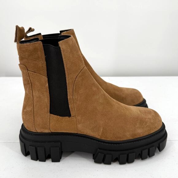 NEW Marc Fisher LTD Women's Meron Distressed Brown Suede Chelsea Booties Size 8 - Picture 1 of 12